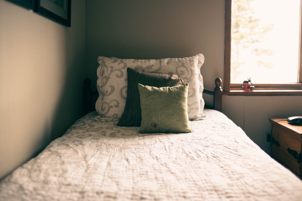 Photo clean upholstery bed